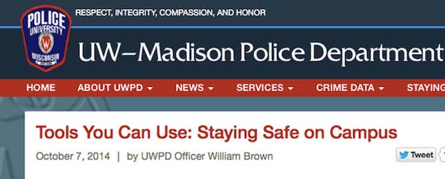 Image for article titled 'A Victim Looks Like a Victim' and Other Safety Tips From UW Police