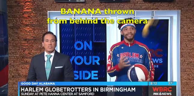 Image for article titled Harlem Globetrotter Demands Apology After TV Anchors Throw Banana At Him on Live Television