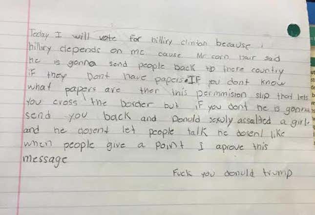 Photo via a 5th grade teacher from Denver, CO.