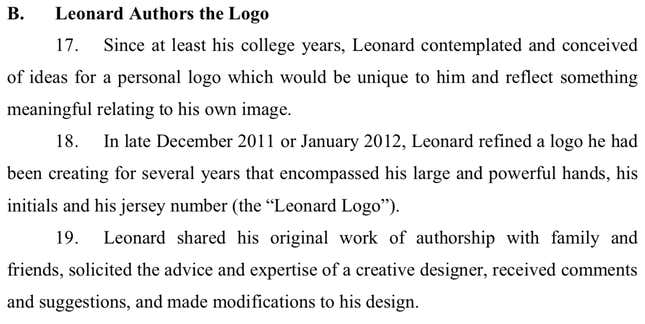 Image for article titled Kawhi Leonard Sues Nike, Says They Stole Control Of His Original Logo Design
