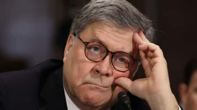 Attorney General William Barr during testimony May 1, 2019, before the Senate Judiciary Committee about Russian interference with the 2016 presidential election.