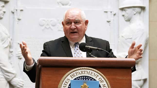 Image for article titled Sonny Perdue Argues Food Stamp Cuts Will Incentivize People To Get Exploitative Jobs That Won’t Exist In 5 Years
