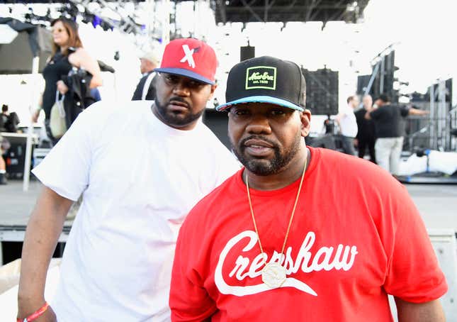 Ghostface Killah (L) and Raekwon pose backstage during day 1 of the 2015 Coachella Valley Music &amp; Arts Festival (Weekend 1) on April 10, 2015 in Indio, California.