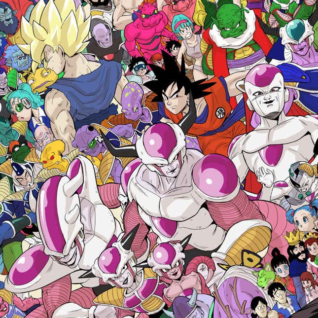 Imagen para el artículo titulado Todos (sí, todos) los personajes de Dragon Ball en una sola imagen