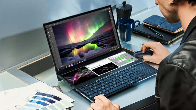 Image for article titled Asus&#39; Wildly Ambitious ZenBook Pro Duo Is the Most Dual-Screen Laptop Yet