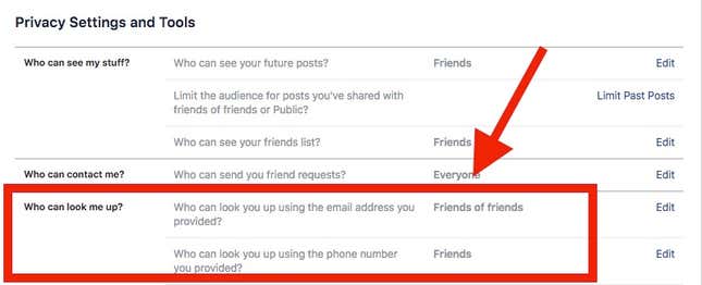 These privacy settings are an undocumented way to control to whom you get recommended in People You May Know.