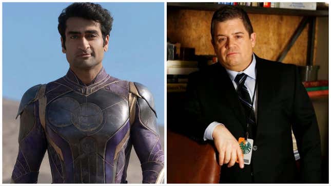 Kumail Nanjiani and Patton Oswalt, seen here in Marvel roles, ain’t afraid of no ghosts.