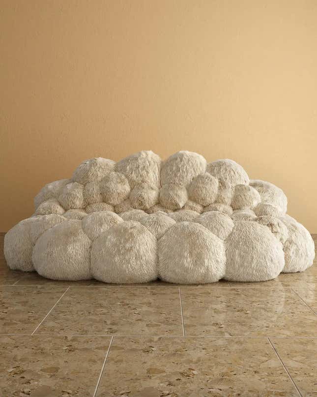 The Koki Design House Bèl Sofa in Faux Fur