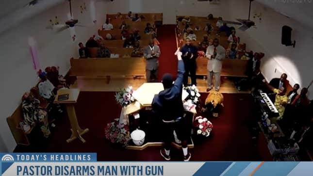 Image for article titled Caught on Video, Tennessee Pastor Tackles and Disarms Gunman in Church Service