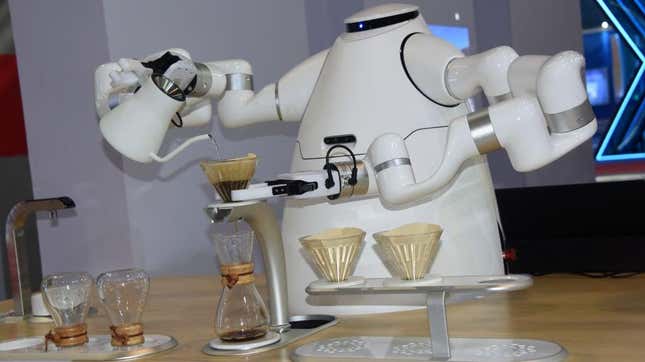 A robot with arms making coffee in Beijing