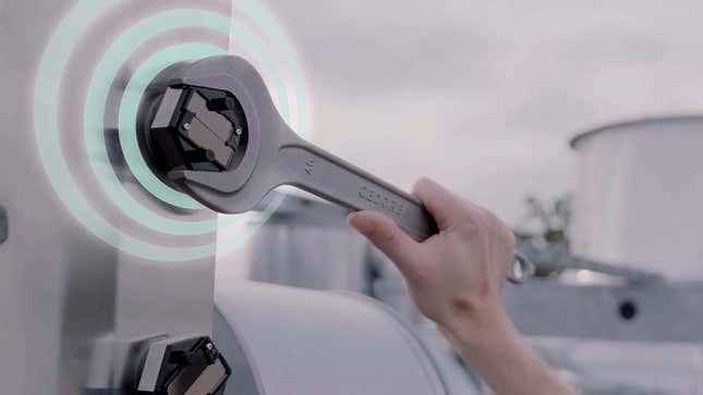 “The Smart Screw Connection is a fully integrated, self-powered IoT device for determining the preload force. The data are transmitted wirelessly.”