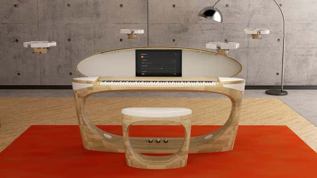 Imagen para el artículo titulado Este piano de Roland utiliza altavoces voladores con sonido envolvente