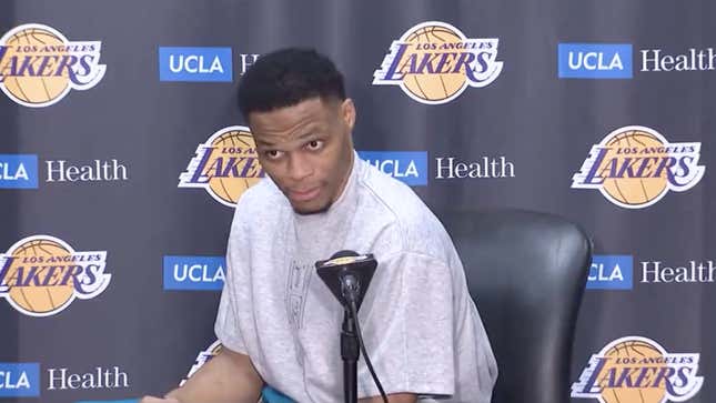 Image for article titled Russell Westbrook Gives Hilarious Response to Reporter During Post-Game Press Conference