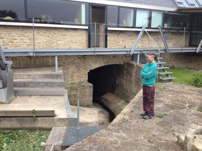 Rachel Feilden outside the converted mill.