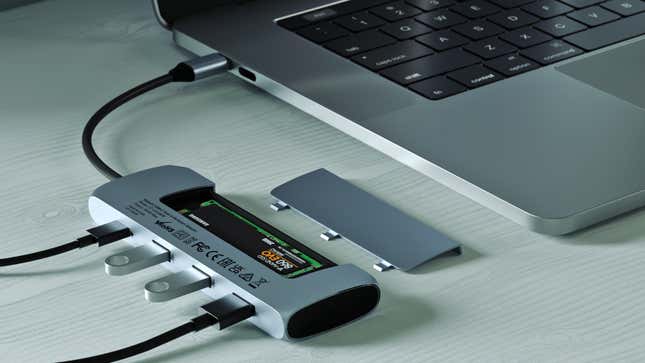 Image for article titled A USB-C Hub With an SSD Slot Solves Your Laptop&#39;s Lack of Storage and Ports