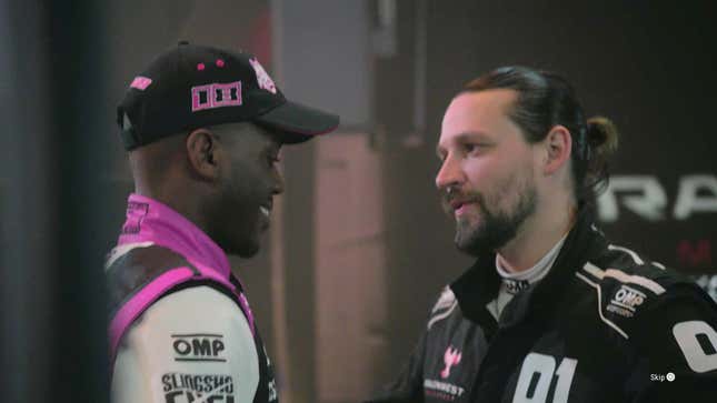 I know these guys look like they’re having a nice little chat but the guy on the left tackles this shit out of the one on the right seconds after this.