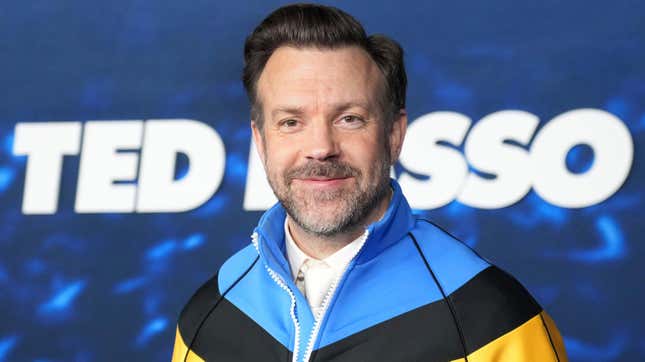 Jason Sudeikis at the Ted Lasso season three premiere held at the Regency Village Theater in Westwood, Calif.