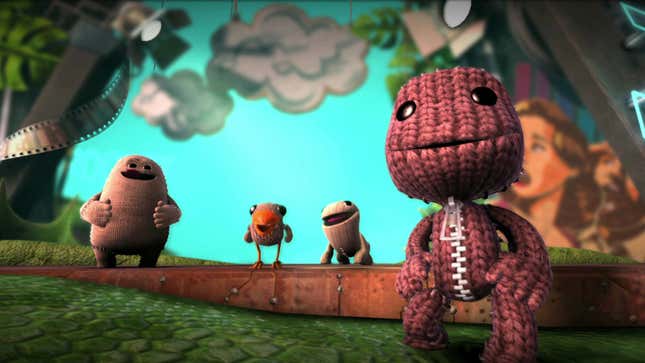 Little Big Planet artwork depicting Sackboy smiling upward toward the sky.