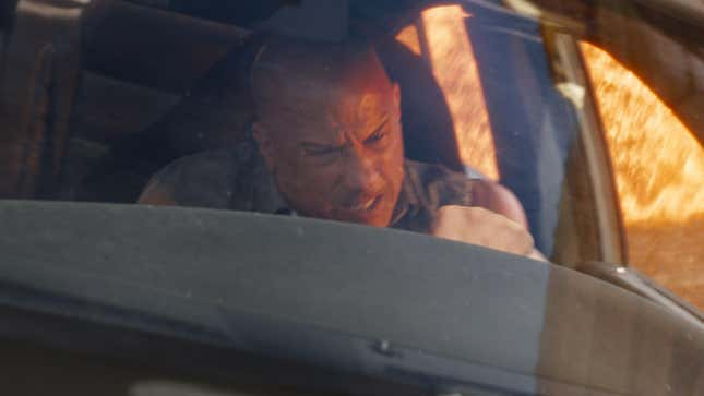 Vin Diesel driving.