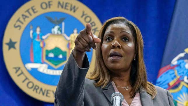 In this Friday May 21, 2021, file photo, New York Attorney General Letitia James acknowledges questions from journalists at a news conference in New York. James has announced that she is running for governor, according to three people directly familiar with her plans.