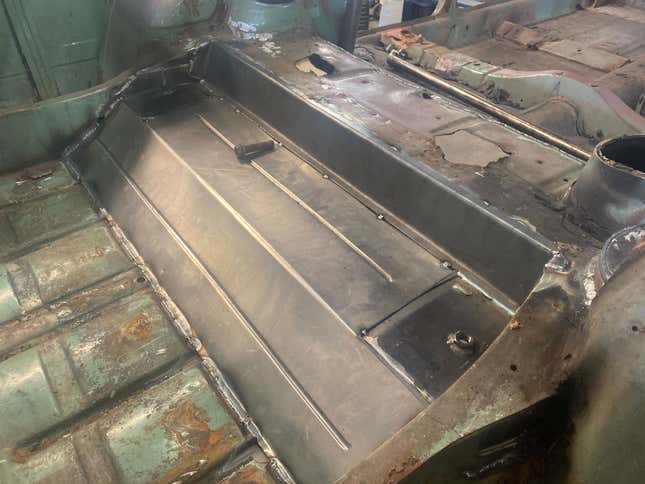 New floors and plates where the new rear subframe will mount.
