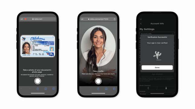 Image of Roblix's age verification system