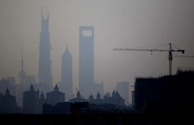 The skyline of Shanghai’s financial district.