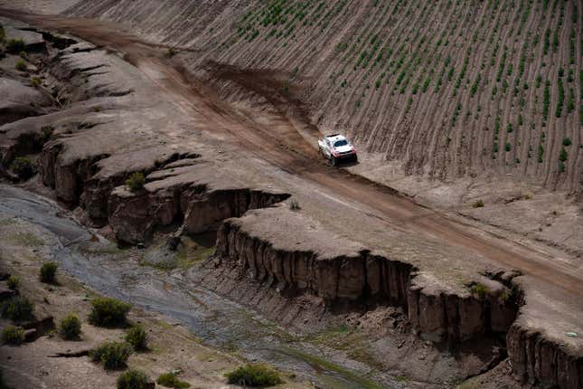 Image for article titled Photos: The epic landscape of the Dakar Rally, seen from above