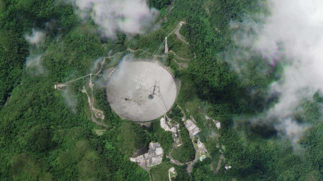 Viewed from space, the damage at the Arecibo Observatory doesn’t seem so bad. 