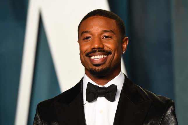 Michael B Jordan attends the 2022 Vanity Fair Oscar Party following the 94th Oscars at the The Wallis Annenberg Center for the Performing Arts in Beverly Hills, California on March 27, 2022.