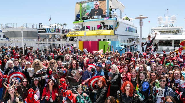 A bunch of Marvel fans gathering together in a way that would be socially irresponsible to do now.