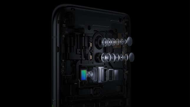 Imagen para el artículo titulado Oppo Reno 10x Zoom: el teléfono que esconde su cámara cuando detecta que se está cayendo