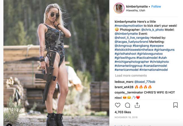 Image for article titled &#39;Gun Bunny&#39; Instagram Influencers Hide Behind New Wave Feminism