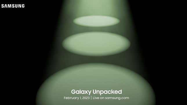 A photo of the Galaxy Unpacked invitation 