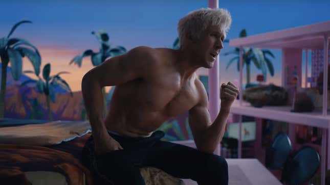 Ryan Gosling shirtless as Ken in Barbie movie