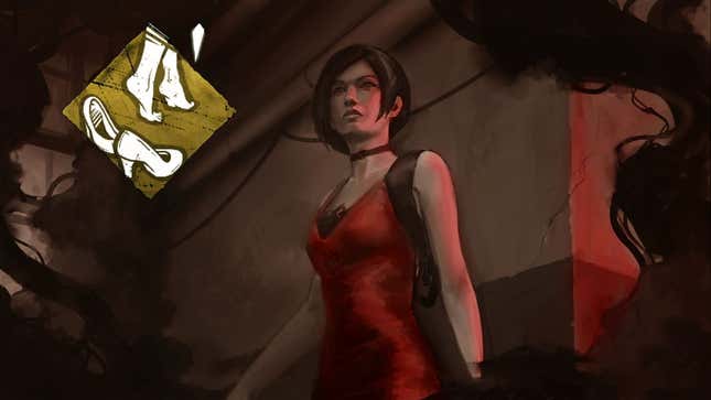 A modified illustration of Dead By Daylight's Ada Wong and her survivor perk.