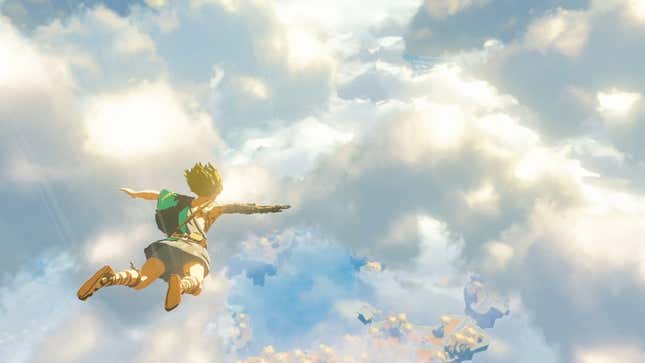 Link flies in BotW 2 gameplay for the Nintendo Switch.