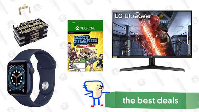 Image for article titled Friday&#39;s Best Deals: Apple Watch Series 6, LG Ultragear Gaming Monitor, Scott Pilgrim vs. The World: The Game, Jackson Palmer 1,700 Piece Hardware Assortment Kit, and More