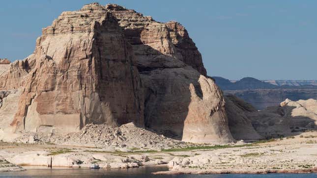 Lake Powell water levels have dropped to record lows since the reservoir’s creation in the 1960s. 