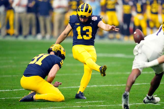 Jake Moody is Michigan’s leader in points and field goals