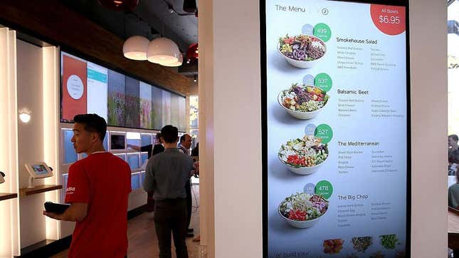 Digital menu ordering kiosk
