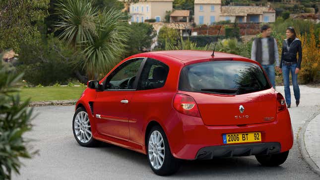 A red Renault Clio RS from 2009