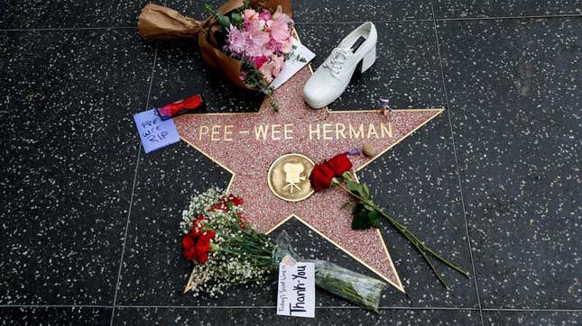Fans has been leaving tokens on the Pee-wee Herman star on Hollywood Blvd.