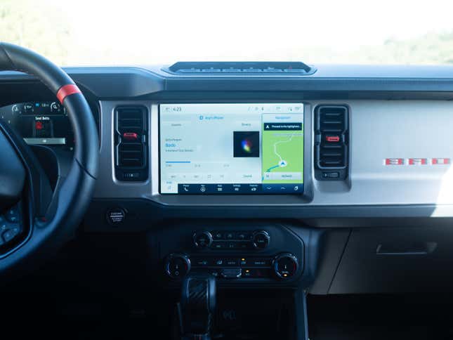 Image for article titled The 2022 Ford Bronco Raptor Has all the Good Buttons and Switches
