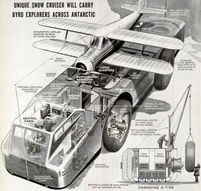 Imagen para el artículo titulado La increíble historia del Snow Cruiser, el monstruoso vehículo perdido en alguna parte de la Antártida