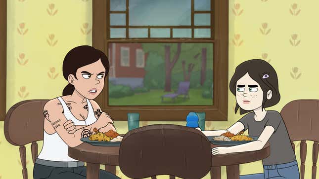 Aubrey Plaza voices Chrissy’s single mother, Laura Feinberg, in FX’s Little Demon.