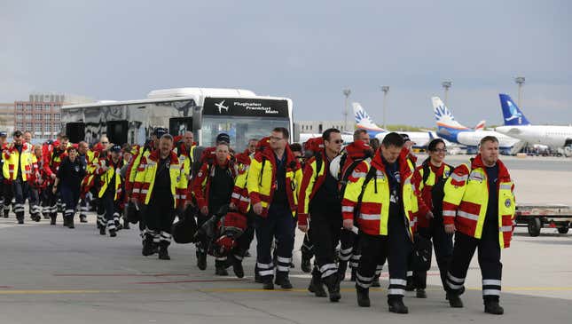 Members of Germany’s NGO organistation International Search and Rescue