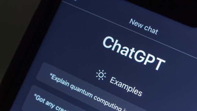 ChatGPT open on smartphone