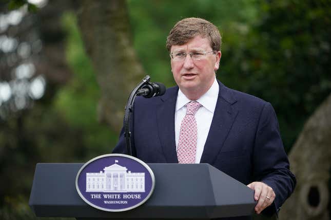 Image for article titled Mississippi Gov. Tate Reeves Says &#39;There Is Not Systemic Racism in America&#39;, but He Also Declared April &#39;Confederate Heritage Month,&#39; So...