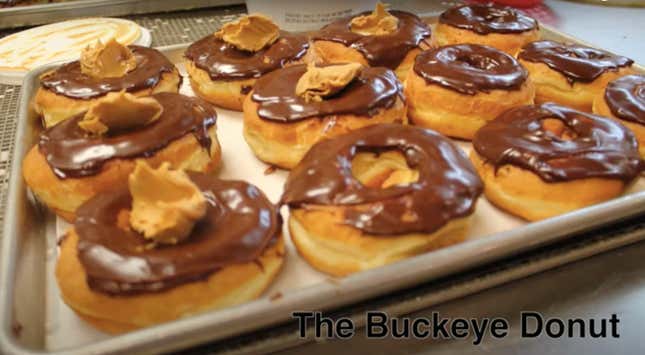 Peanut butter pocket buckeye doughnut